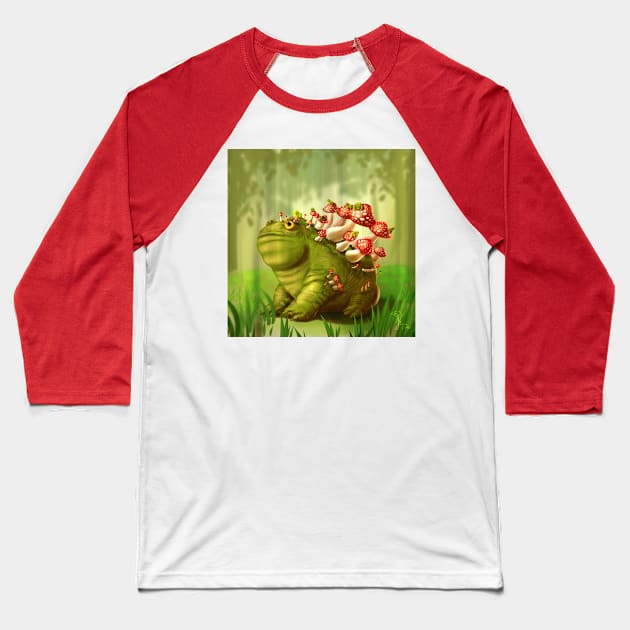 Toadception Baseball T-Shirt by Digitaldreamcloud